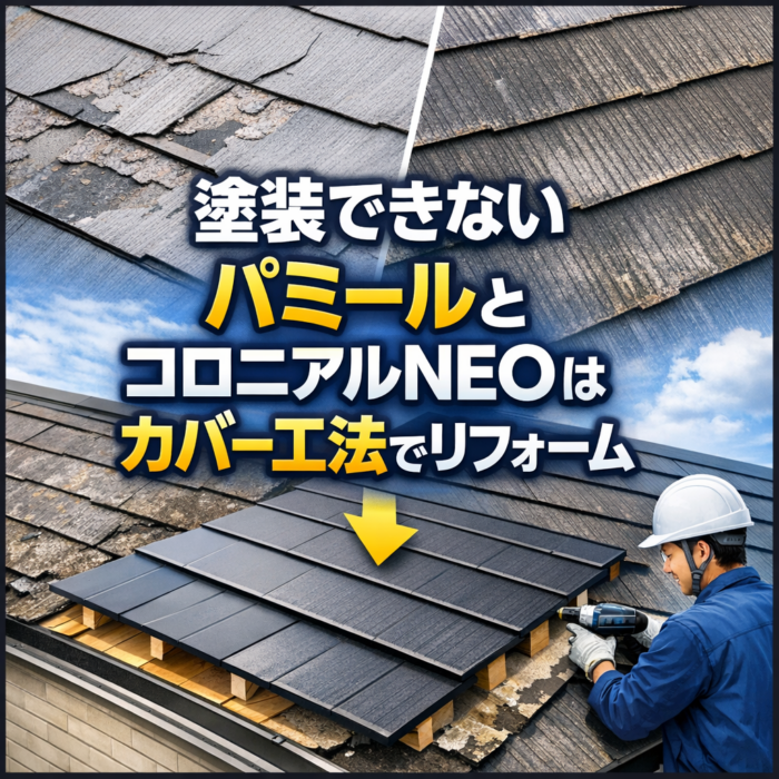 塗装できないパミールとコロニアルNEOはカバー工法でリフォーム