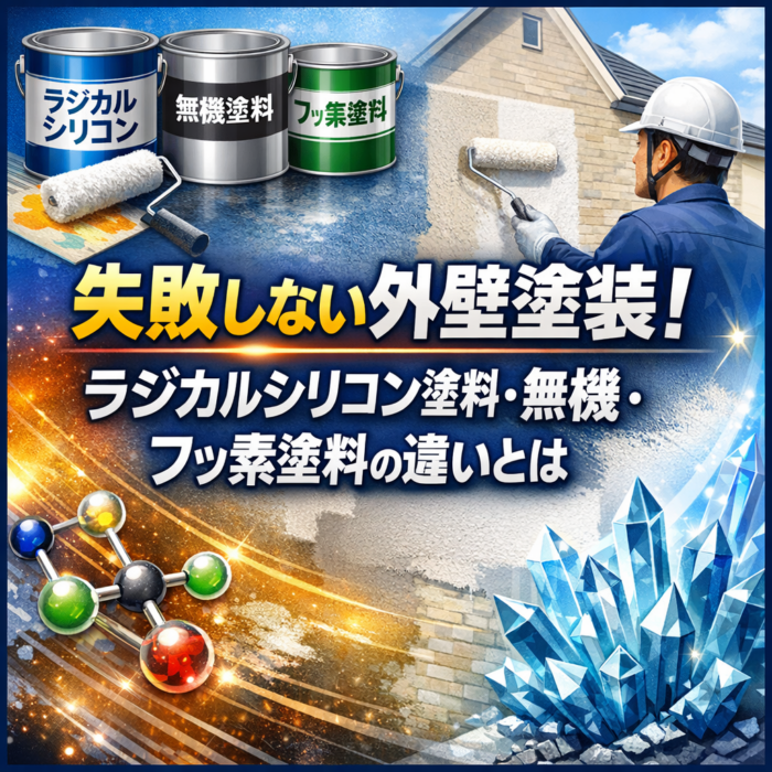 失敗しない外壁塗装！ラジカルシリコン塗料・無機・フッ素塗料の違いとは