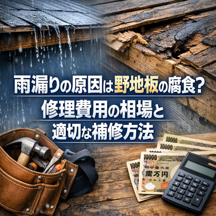 雨漏りの原因は野地板の腐食？修理費用の相場と適切な補修方法